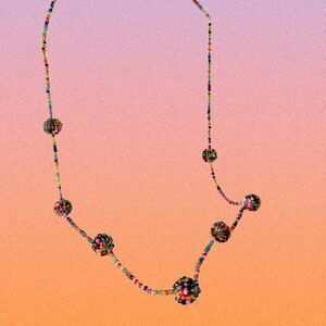 VTG 90s Colorful seed bead bubble necklace‎